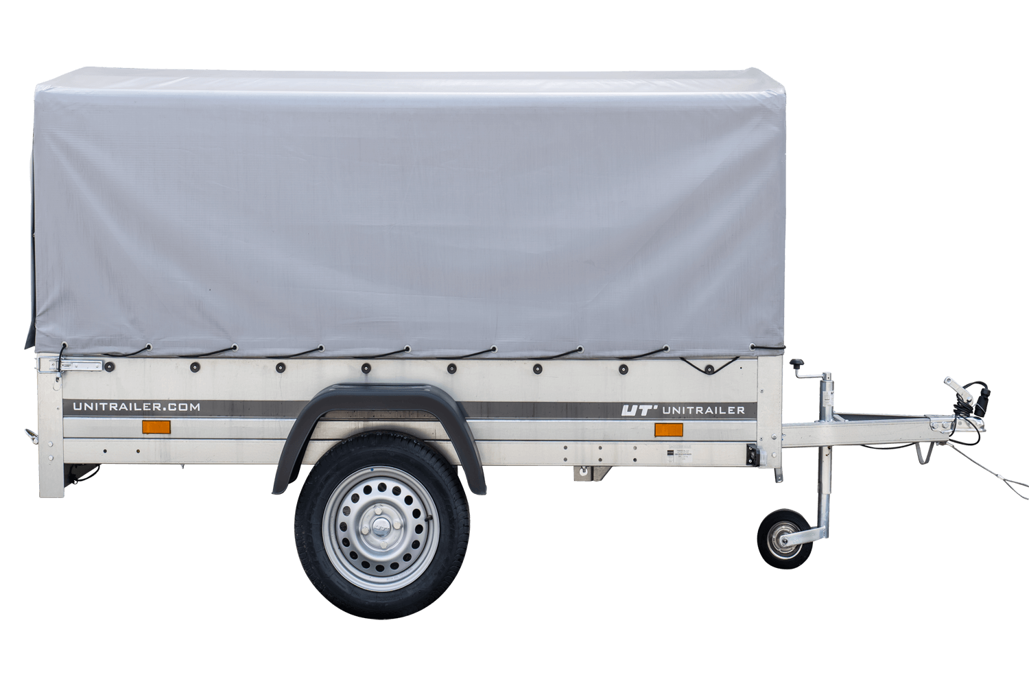 Remorque routière Garden Trailer 230 KIPP avec bâche haute, arceau H-800 et roue jockey 230x125 – Image 2