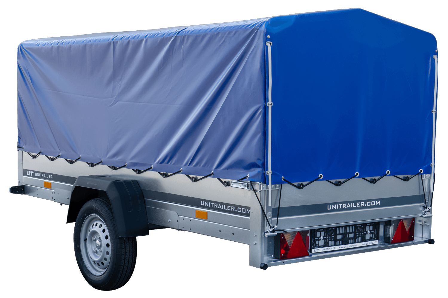 Remorque voiture longue GARDEN TRAILER 264 KIPP avec bâche bleue – Image 12