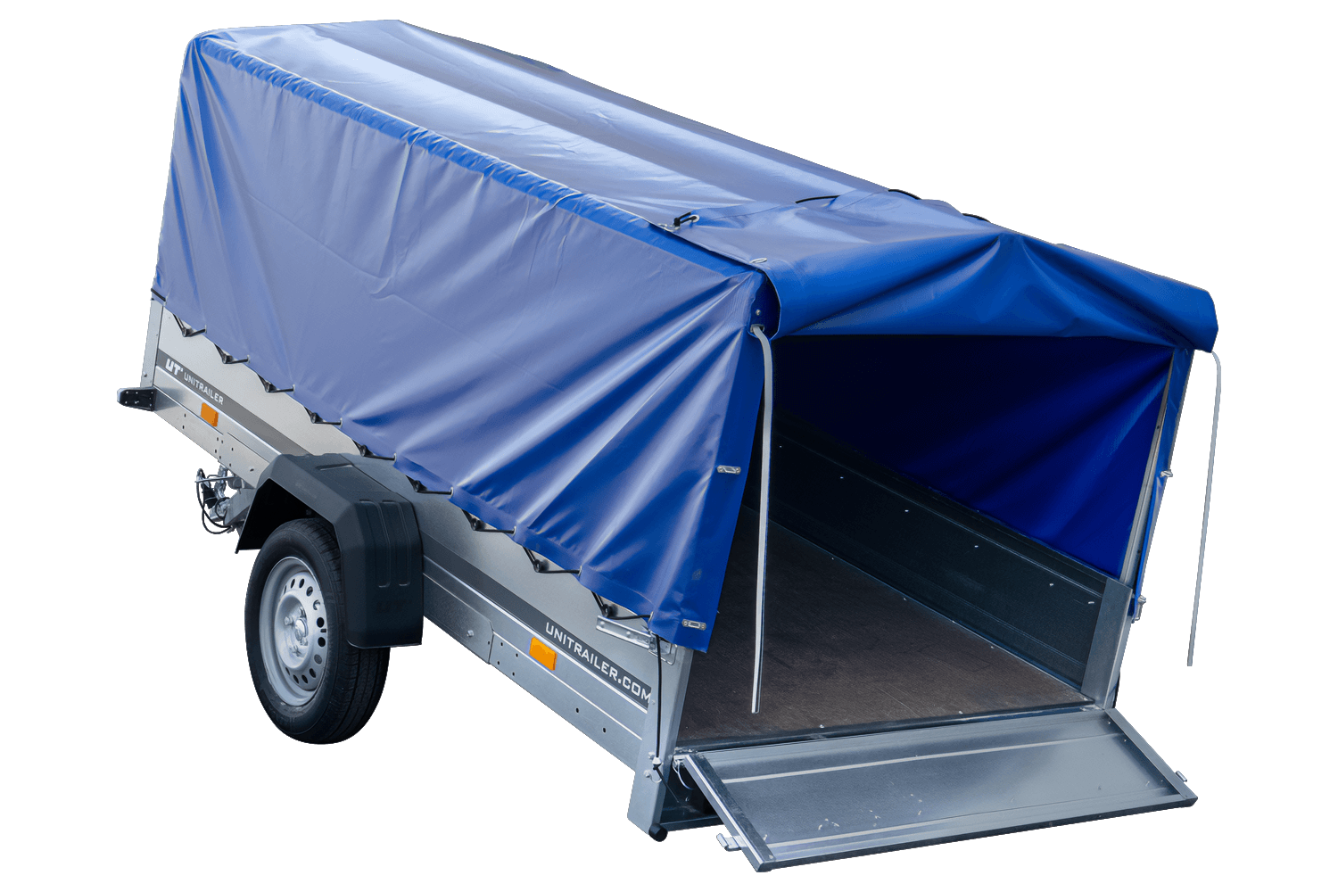 Remorque voiture longue GARDEN TRAILER 264 KIPP avec bâche bleue – Image 4