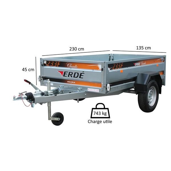 Remorque freinée ERDE 233F Classic