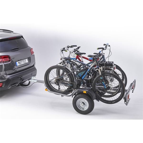 Remorque porte-vélos sur attelage Mottez Zeus pour 4 vélos