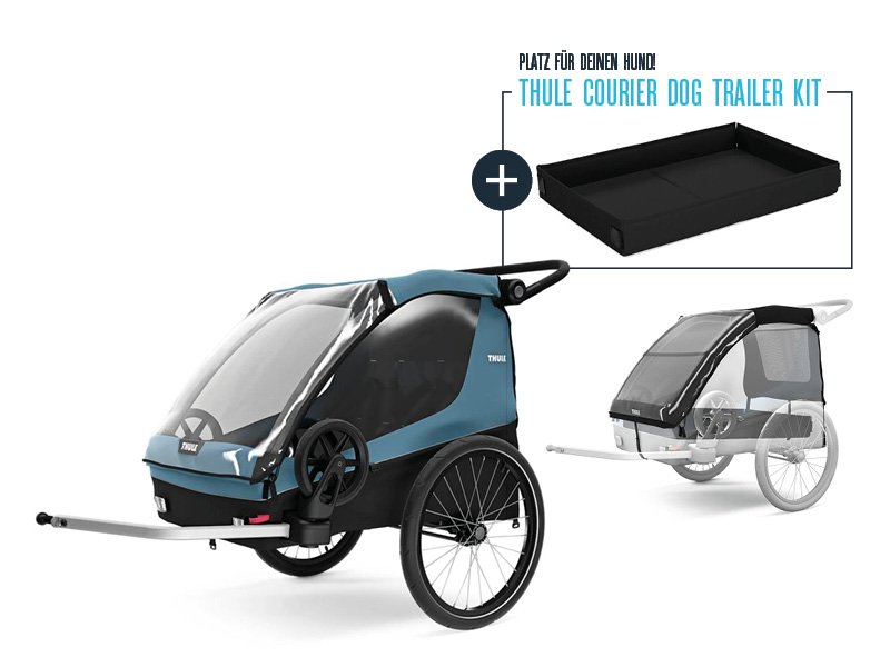 Thule Courier Multifunktions 3in1 Kinderanhänger inkl. Dog Trailer Kit